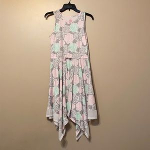 Faded Glory Gray Flower Dress, 14/16